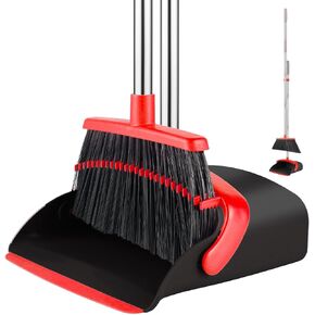 Broom with Dustpan Set, 55" Long Handle Broom and Dustpan Set for Home, Kitchen, Room, Office, Lobby, Indoor Floor Cleaning, Dustpan and Broom Set in Saudi Arabia