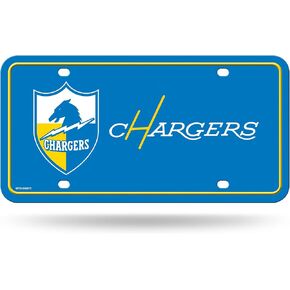 Rico Industries NFL Los Angeles Chargers Retro Metal Auto Tag 8.5" x 11" - Great for Truck/Car/SUV