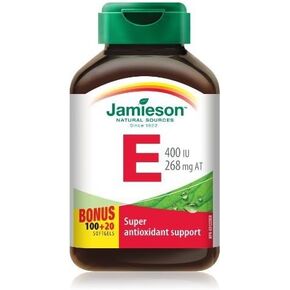 JamiesonVitamin E 400 IU . Bonus Size 100+20 Softgels - Super Antioxidant Support by Jamieson