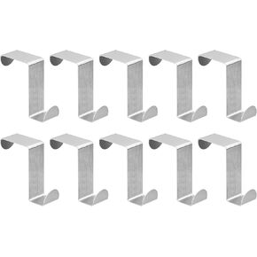 uxcell Over The Door Hooks, 10pcs - Stainless Steel Door Hangers Hooks, S-Shaped Double Hooks for Hanging Clothes, Hats, Towels (Black)