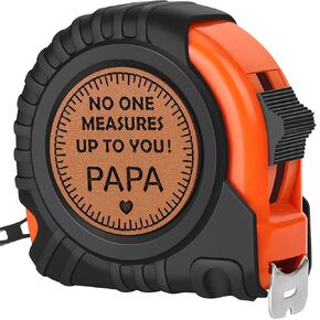 Grandpa Papa Gifts from Grandkids, Birthday Christmas Papa Gifts from Granddaughter Grandson, Grandpa Grandfather Gifts for Fathers Day, Genuine Leather Engraved 25 FT Tape Measure Tools Gift for Papa