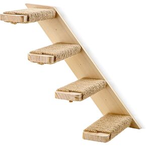 2 Pack 4 Steps Cat Wall Shelves Cat Climbing Shelves Wall Mounted,Design with Eco-Friendly Sisal Rope.A Larger Size Cat Wall Steps Cat Tree Supplies