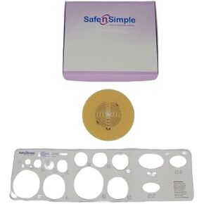 Safe n Simple 5" Diameter 2-Piece Ostomy Wafers with Solid Hydrocolloid - Extended Wear Flat, 2 3/4" Flange, Cut to Fit, Beige - Ostomy Supplies - Ostomy Wafer - Ostomy Care Products - 5 Count