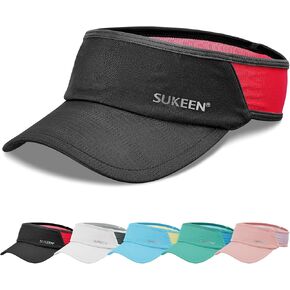 Sukeen Sports Sun Visor Women Men Lightweight Portable Cooling Stretchy Visor Hat for Running, Golf, Daily Wear