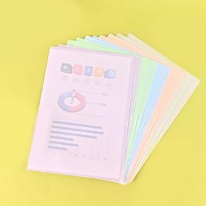 BAYTORY 10 Pack Plastic File Folders, Gradient Colors Project Pockets Plastic Sleeves for Paper 11×8.5 inches, Documents Folder Paper Sheet Protectors for Office School (Blue) in Kuwait