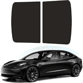 Bestview سقف ظلة سقف نافذة خلفية ظلة لملحقات 2021-2023 Tesla Model S، فتحة سقف زجاجية نافذة عازلة للأشعة فوق البنفسجية وحماية من الحرارة، تصميم محسن بطبقة مزدوجة ظل الشمس لن يتدلى