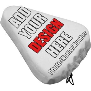 Custom Bike Seat Cover with Photo Logo Name, Personalized Bike Seat Sun & Dust Protector, Washable Bike Seat Cushion Cover for City/Mountain, Style-Black1