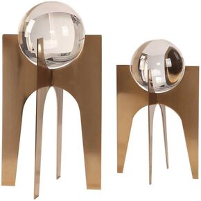 Ellianna - 15.63 inch Crystal Sphere (Set of 2) - 7.13 inches wide by 7.13 inches deep