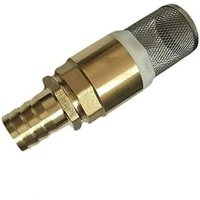 Foot Valve, Brass Check Valve Spring Non Return Check Valve Pump Inlet Filter Strainer with Connection for 1"/25 mm Hose to Pumps (1" Brass Foot Valv + 1" Hosetail)
