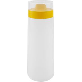 DOERDO 4-Hole Squeeze Type Sauce Bottle, Sauce Squeeze Bottle for Sauces Ketchup Jam Olive Oil, 300ML, Yellow