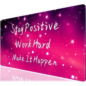 Large Extended Mouse Pad with Superior Micro-Weave Cloth, Inspirational Quote Mouse Pads for Desk,Waterproof Non-Slip Rubber Base Mousepad Desk Mat for Office/Home/Desktop,Pink Mouse Pad for Women