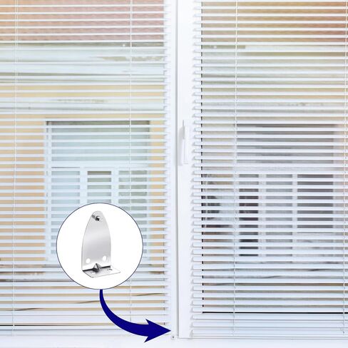 8 PCS Hold Down Brackets, Metal Blinds Brackets Blind Holder Replacements Horizontal Blind Brackets with Screws for Horizontal Blinds Shades Window Shades Doors Home Accessories in Saudi Arabia