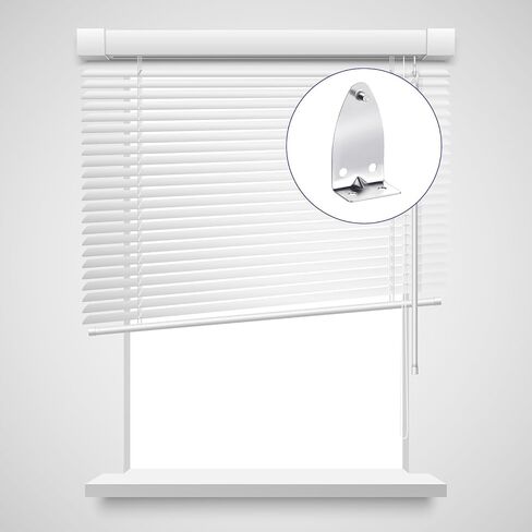 8 PCS Hold Down Brackets, Metal Blinds Brackets Blind Holder Replacements Horizontal Blind Brackets with Screws for Horizontal Blinds Shades Window Shades Doors Home Accessories in Saudi Arabia