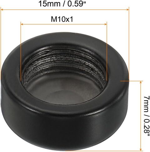PATIKIL M10x1.0 15x6mm مصباح غطاء نهائي مقبض، 10 حزمة شقة غطاء برغي الجوز الترباس غطاء أنثى الموضوع تركيبات إضاءة الديكور الأسود in Saudi Arabia