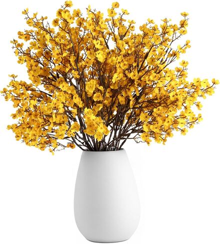 10pcs Babys Breath Silk Artificial Flowers Orange Bulk Real Touch Fake Silk Flowers Europen Decor, Fall Decorative Bouquet DIY for Indoor Decoration, Wedding Party, Patio Garden,Dinner Decor. in Saudi Arabia