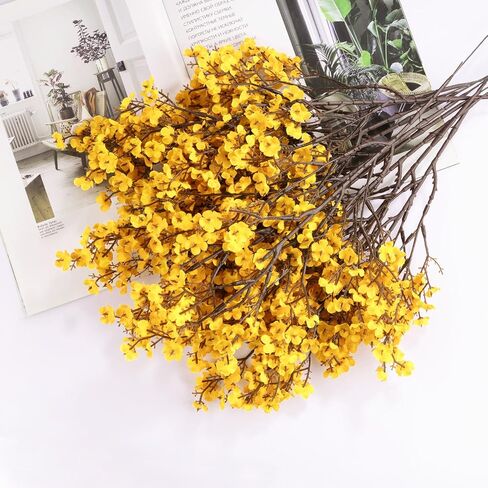 10pcs Babys Breath Silk Artificial Flowers Orange Bulk Real Touch Fake Silk Flowers Europen Decor, Fall Decorative Bouquet DIY for Indoor Decoration, Wedding Party, Patio Garden,Dinner Decor. in Saudi Arabia