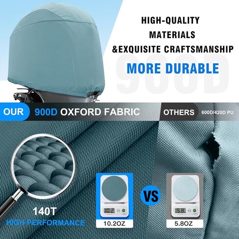 Outboard Motor Cover, Boat Motor Cover,Waterproof 900D Heavy Duty Oxford Fabric Outboard Engine Cover,Compatible with Yamaha F150D, F175A, F200F- 4 CYL 2.8L 2015-2023,Gray Green in Saudi Arabia