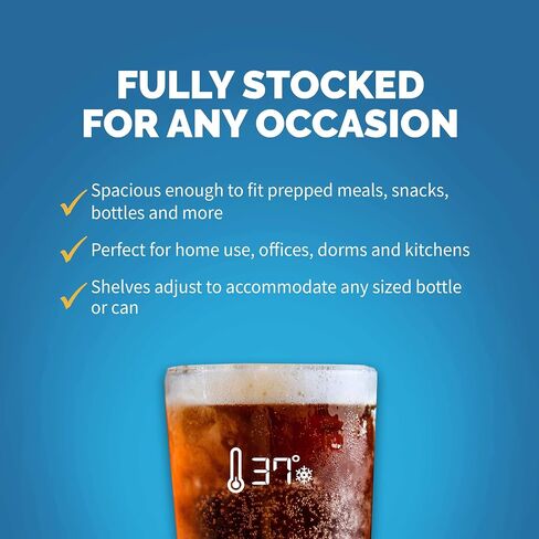 NewAir Beverage Refrigerator And Cooler, Free Standing Glass Door Refrigerator Holds Up To 160 Cans, Cools Down To 37 Degrees Perfect Beverage Mini Fridge Organizer For Beer, Wine, & Drinks in Saudi Arabia