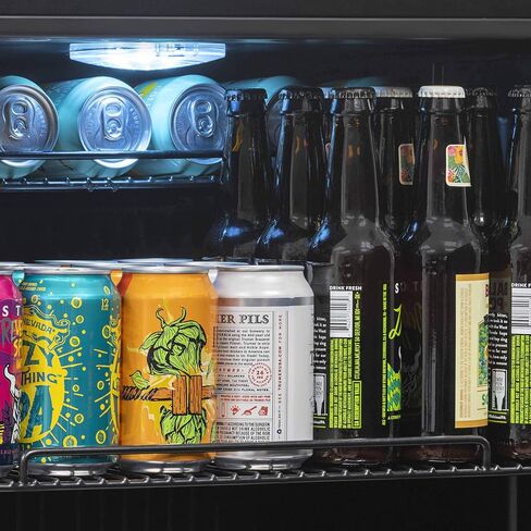 NewAir Beverage Refrigerator And Cooler, Free Standing Glass Door Refrigerator Holds Up To 160 Cans, Cools Down To 37 Degrees Perfect Beverage Mini Fridge Organizer For Beer, Wine, & Drinks in Saudi Arabia