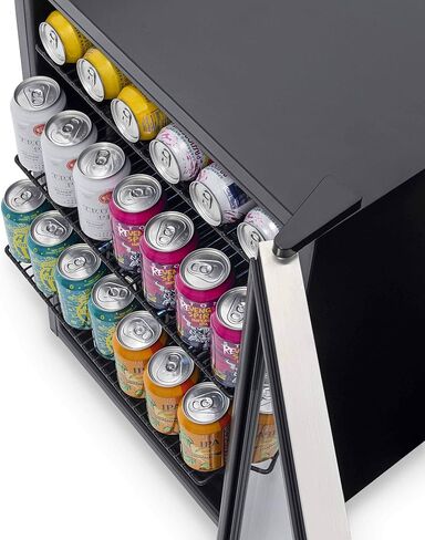 NewAir Beverage Refrigerator And Cooler, Free Standing Glass Door Refrigerator Holds Up To 160 Cans, Cools Down To 37 Degrees Perfect Beverage Mini Fridge Organizer For Beer, Wine, & Drinks in Saudi Arabia