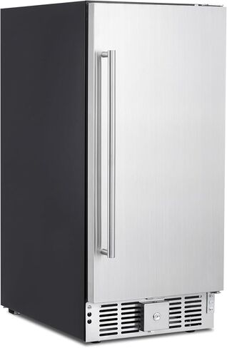 ثلاجة مشروبات 15 بوصة، ثلاجة مشروبات بباب من الفولاذ المقاوم للصدأ 110 علبة مبرد مشروبات مدمجة ومشروبات قائمة بذاتها للصودا والماء والبيرة وبصرف النظر والمكتب والمطبخ المنزلي in Kuwait