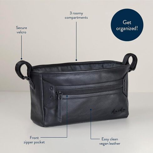 Itzy Ritzy Adjustable Stroller Caddy/Organizer - Stroller Organizer Bag Featuring Front Zippered Pocket, 2 Built-in Interior Pockets & Adjustable Straps to Fit Nearly Any Stroller (Chai) in Saudi Arabia