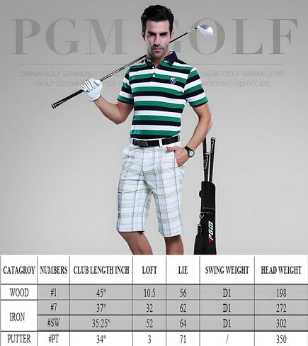 PGM Beginner Golf Clubs Sets Rio for Men 5 Piece Includes Golf Driver, 7 Irons, #52 Sand Wedge, Putter and Lightweight Carry Sunday Club Golf Stand Bag Right Handed in Kuwait