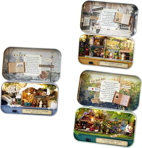 Flever Dollhouse Miniature DIY House Kit Creative Room with Furniture and Cover for Romantic Valentine's Gift(Roam Around in Winter) in Kuwait