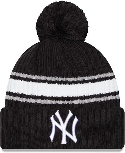 New Era NY New York Yankees Fold Sport Knit Cuff Beanie Hat Black in Saudi Arabia