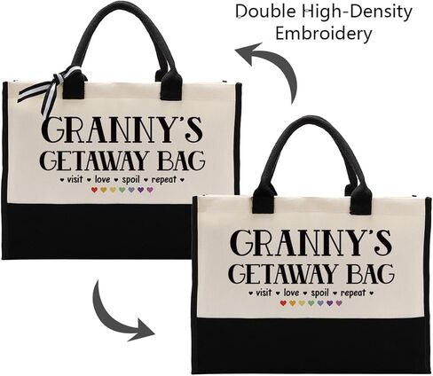 حقيبة قماش هدية للجرامي، هدية جامي، حقيبة المهرب جرامي، حقيبة حمل من القماش القطني، حقيبة كتف للشاطئ، حقيبة تسوق قابلة لإعادة الاستخدام، حقيبة قماش نسائية هدية للجرامي، هدية عيد الأم للجدة in Kuwait