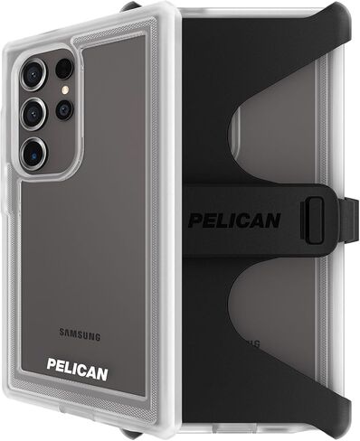 Pelican Shield - Samsung Galaxy S24 Ultra Case [6.8"] [Wireless Charging] [21ft MIL-STD Drop Protection] 2 Piece (Heavy Duty Cover and Belt Clip Holster Stand) Case for Samsung Galaxy S24 Ultra-Carbon in Kuwait