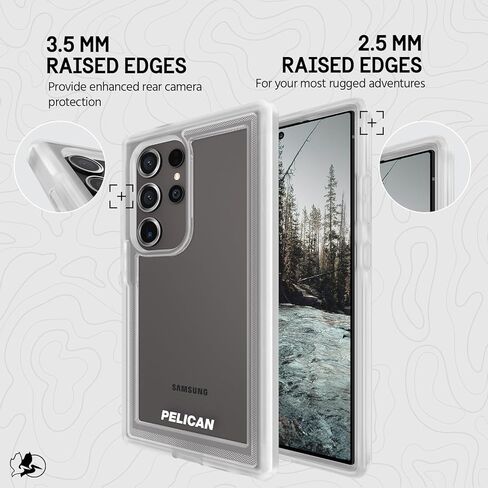 Pelican Shield - Samsung Galaxy S24 Ultra Case [6.8"] [Wireless Charging] [21ft MIL-STD Drop Protection] 2 Piece (Heavy Duty Cover and Belt Clip Holster Stand) Case for Samsung Galaxy S24 Ultra-Carbon in Kuwait