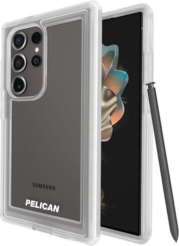 Pelican Shield - Samsung Galaxy S24 Ultra Case [6.8"] [Wireless Charging] [21ft MIL-STD Drop Protection] 2 Piece (Heavy Duty Cover and Belt Clip Holster Stand) Case for Samsung Galaxy S24 Ultra-Carbon in Kuwait
