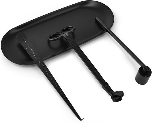 مجموعة إكسسوارات الشموع 4 في 1، أداة تشذيب فتيل الشموع، أداة قمع الشمع، غطاسة الفتيل لمحبي الشموع، مجموعة أدوات العناية بالشموع من الفولاذ المقاوم للصدأ، أسود مطفي in Kuwait