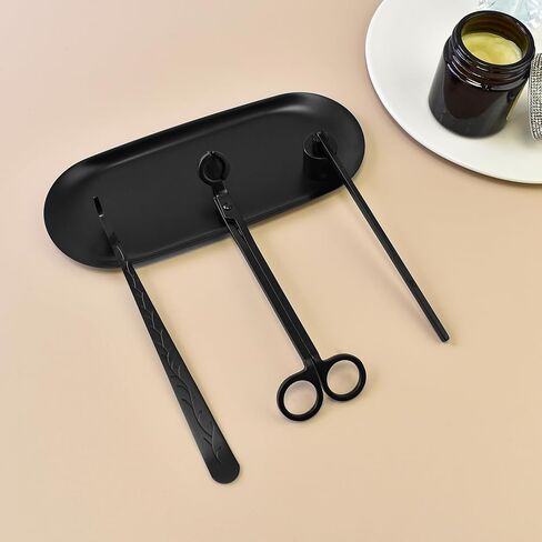 مجموعة إكسسوارات الشموع 4 في 1، أداة تشذيب فتيل الشموع، أداة قمع الشمع، غطاسة الفتيل لمحبي الشموع، مجموعة أدوات العناية بالشموع من الفولاذ المقاوم للصدأ، أسود مطفي in Kuwait