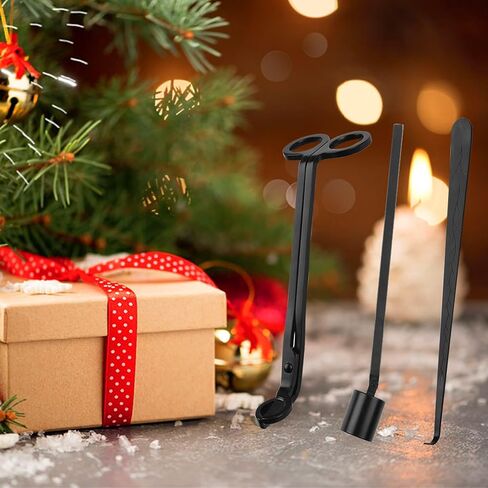 مجموعة إكسسوارات الشموع 4 في 1، أداة تشذيب فتيل الشموع، أداة قمع الشمع، غطاسة الفتيل لمحبي الشموع، مجموعة أدوات العناية بالشموع من الفولاذ المقاوم للصدأ، أسود مطفي in Kuwait