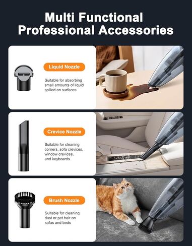 Handheld Vacuum Cordless Rechargeable 9KPA - [Fast Charging Dock] Portable High Power Suction Car Vacuum Cleaner with LED Light, 2 HEPA Filters, Dust Busters Wet and Dry for Home/Car/Office/Pet in Saudi Arabia