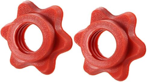 2Pcs Red Fixed Dumbbell Dumbell Nut Anti-Slip Weight Lifting Accessories, Hexagon Nut Barbell Bar Collar Screw Safety Protection Standard Fixe Exercise and Fitness Dumbbells in Saudi Arabia