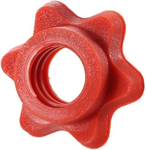 2Pcs Red Fixed Dumbbell Dumbell Nut Anti-Slip Weight Lifting Accessories, Hexagon Nut Barbell Bar Collar Screw Safety Protection Standard Fixe Exercise and Fitness Dumbbells in Saudi Arabia