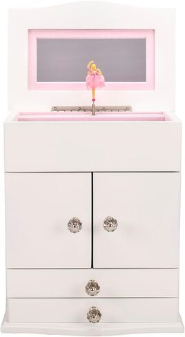 Cottage Garden Ballerina White 11.4 x 9.4 MDF Wood and Velvet Musical Jewelry Box Plays Tune Swan Lake in Saudi Arabia