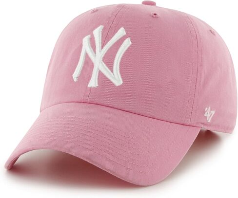 47 MLB New York Yankees Ball Park Clean Up Adjustable Hat, Adult One Size Fits All (New York Yankees Red Pink) in Kuwait