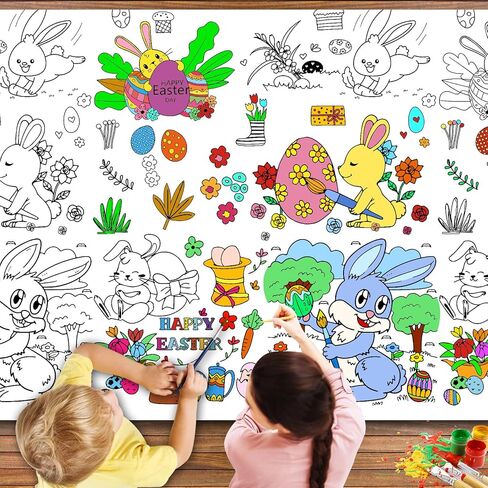 2024 Giant Birthday Coloring Tablecloth Poster, 30 x 72 Inch Paper Table Cover Crafts for Kids, Coloring Banner Gifts for Children's Party, School Parties, Special Events Decoration in Saudi Arabia