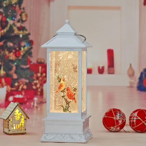 Christmas Snow Globes, Cardinal Birds Scene Snow Globes,Glittering Lantern with Timer, Snow Globe Lantern USB or Battery Powered for Desktop Ornament, Christmas Decoration and Gifts in Saudi Arabia
