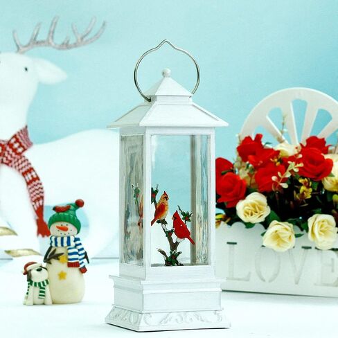 Christmas Snow Globes, Cardinal Birds Scene Snow Globes,Glittering Lantern with Timer, Snow Globe Lantern USB or Battery Powered for Desktop Ornament, Christmas Decoration and Gifts in Saudi Arabia