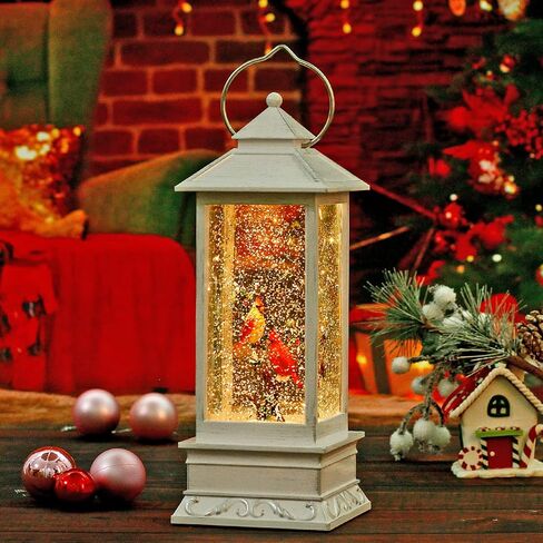 Christmas Snow Globes, Cardinal Birds Scene Snow Globes,Glittering Lantern with Timer, Snow Globe Lantern USB or Battery Powered for Desktop Ornament, Christmas Decoration and Gifts in Saudi Arabia