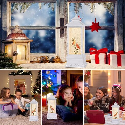Christmas Snow Globes, Cardinal Birds Scene Snow Globes,Glittering Lantern with Timer, Snow Globe Lantern USB or Battery Powered for Desktop Ornament, Christmas Decoration and Gifts in Saudi Arabia