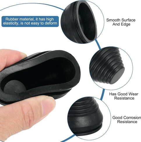uxcell Tower Shaped Grommet, 4 Pcs 4-1/2"(115mm) Inner Diameter, Rubber Grommets Firewall Plug Grommets Hole Plug for Wire Cable Plug Plumbing, Black in Saudi Arabia