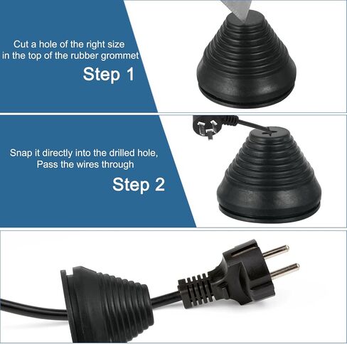 uxcell Tower Shaped Grommet, 4 Pcs 4-1/2"(115mm) Inner Diameter, Rubber Grommets Firewall Plug Grommets Hole Plug for Wire Cable Plug Plumbing, Black in Saudi Arabia