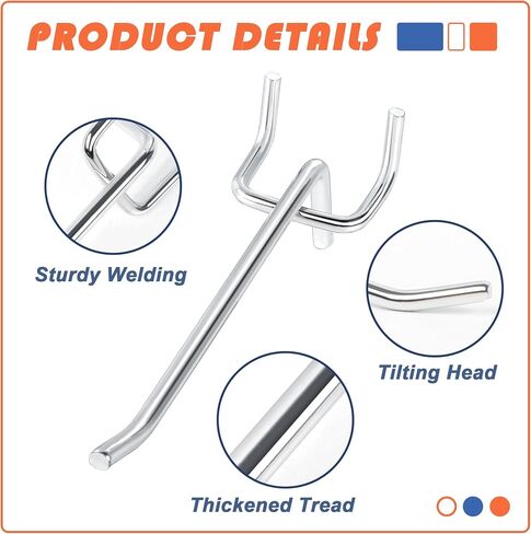 70pcs 2/4/6/8in Peg Board Hooks for Hanging, Pegboard Hooks Heavy Duty with Storage Box for 1/4 Pegboard, Garage, Store Shelving, Wall Hanging, Metal Peg Board Tool Hangers Organizer Accessories Kit in Saudi Arabia