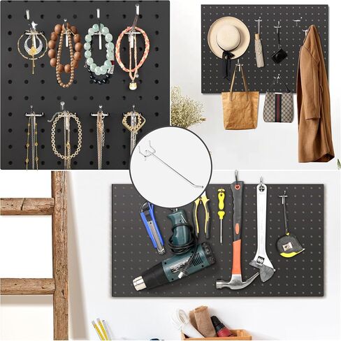 70pcs 2/4/6/8in Peg Board Hooks for Hanging, Pegboard Hooks Heavy Duty with Storage Box for 1/4 Pegboard, Garage, Store Shelving, Wall Hanging, Metal Peg Board Tool Hangers Organizer Accessories Kit in Saudi Arabia